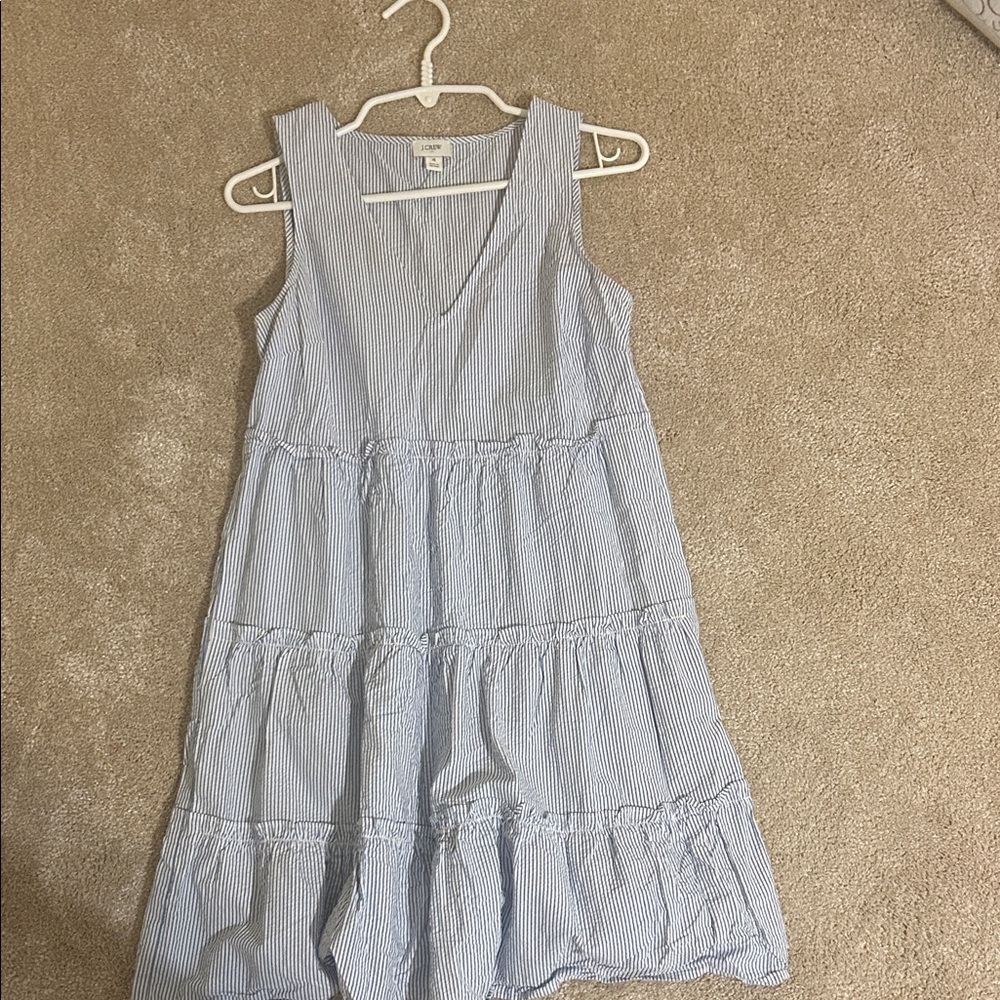 J. Crew Light Blue Striped Dress